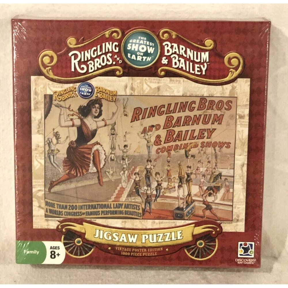 Ringling Bros & Barnum Bailey 1000 Pc Vintage Poster Edition “200 Lady..” Puzzle
